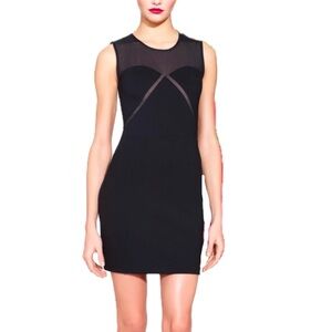 NEW Erin Fetherston Black Chiara Sheer Illusion Mini Dress, 10